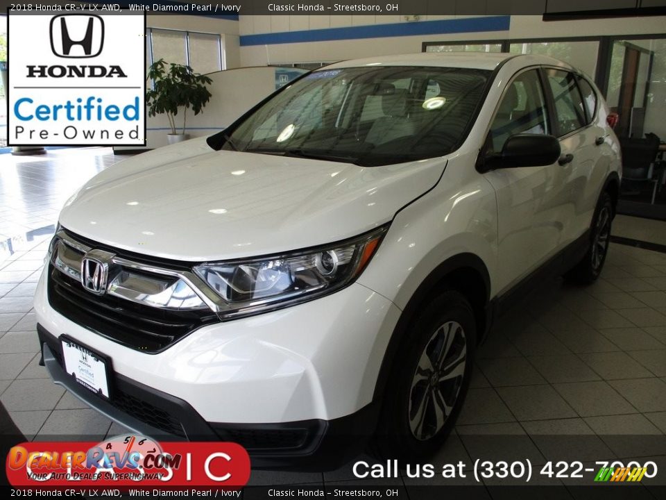 2018 Honda CR-V LX AWD White Diamond Pearl / Ivory Photo #1