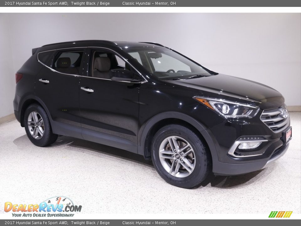2017 Hyundai Santa Fe Sport AWD Twilight Black / Beige Photo #1