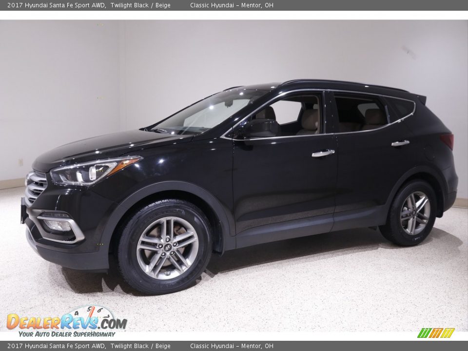 2017 Hyundai Santa Fe Sport AWD Twilight Black / Beige Photo #3