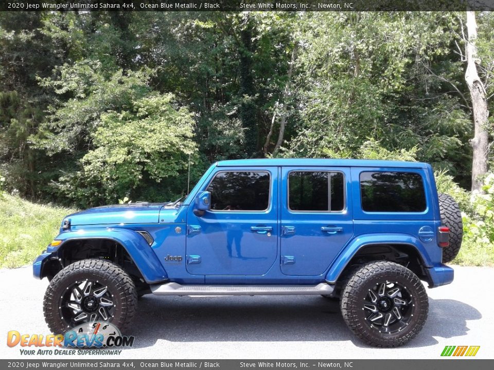 2020 Jeep Wrangler Unlimited Sahara 4x4 Ocean Blue Metallic / Black Photo #1
