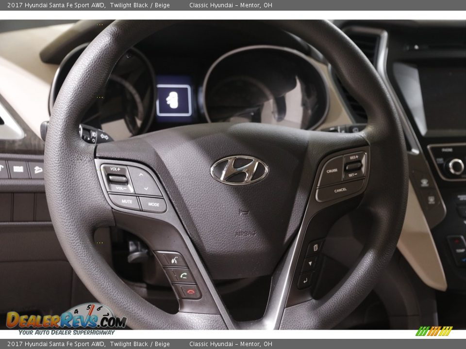 2017 Hyundai Santa Fe Sport AWD Twilight Black / Beige Photo #7