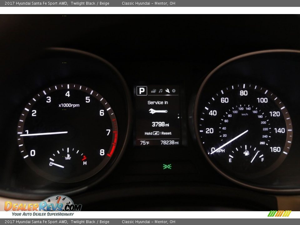 2017 Hyundai Santa Fe Sport AWD Twilight Black / Beige Photo #8