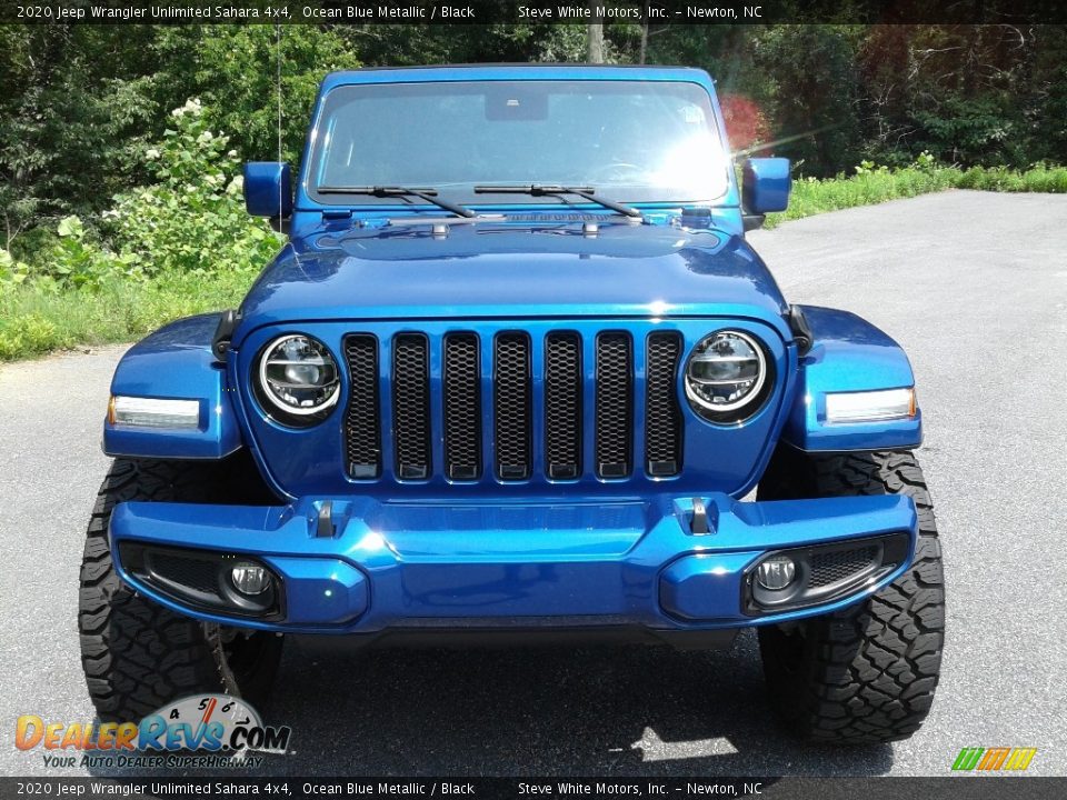 2020 Jeep Wrangler Unlimited Sahara 4x4 Ocean Blue Metallic / Black Photo #4