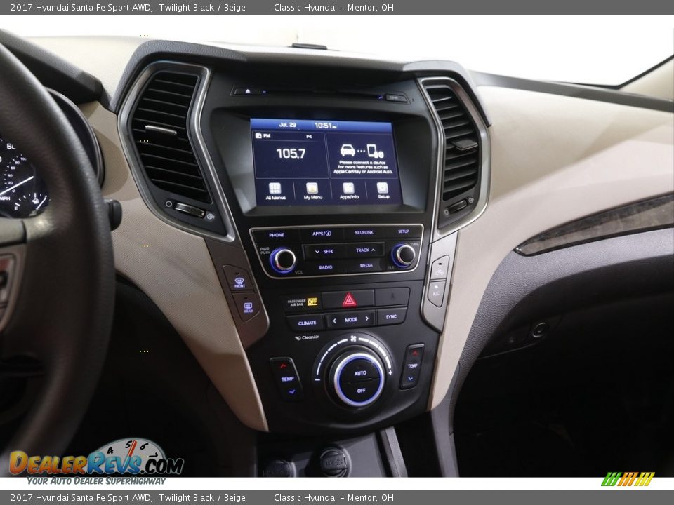 2017 Hyundai Santa Fe Sport AWD Twilight Black / Beige Photo #9