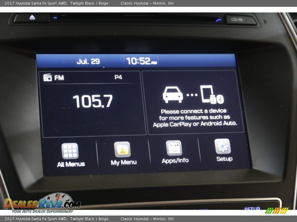 2017 Hyundai Santa Fe Sport AWD Twilight Black / Beige Photo #10