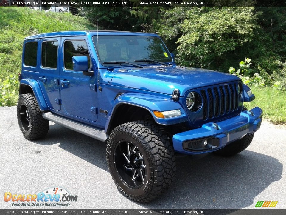 2020 Jeep Wrangler Unlimited Sahara 4x4 Ocean Blue Metallic / Black Photo #5