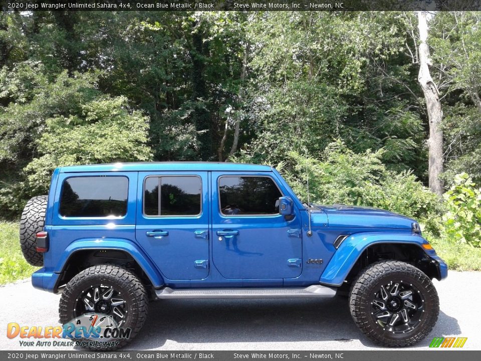 2020 Jeep Wrangler Unlimited Sahara 4x4 Ocean Blue Metallic / Black Photo #6