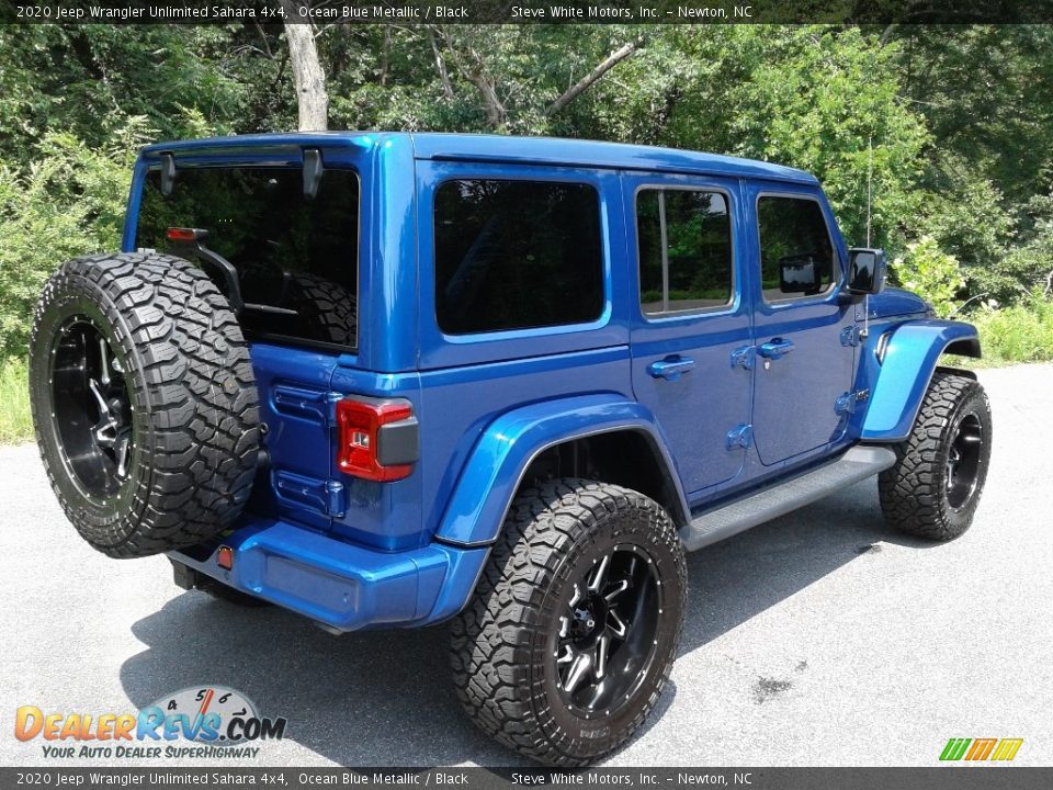 2020 Jeep Wrangler Unlimited Sahara 4x4 Ocean Blue Metallic / Black Photo #7