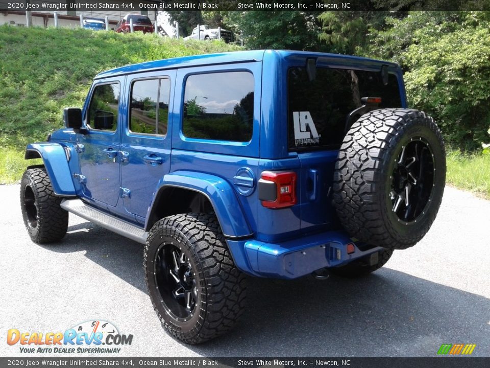 2020 Jeep Wrangler Unlimited Sahara 4x4 Ocean Blue Metallic / Black Photo #9