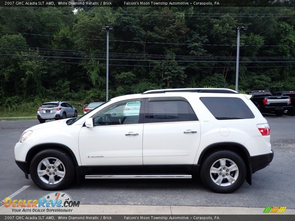 2007 GMC Acadia SLT AWD White Diamond Metallic / Brick Photo #6