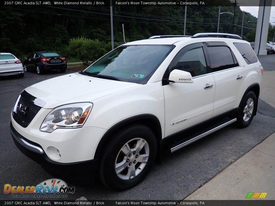 2007 GMC Acadia SLT AWD White Diamond Metallic / Brick Photo #7