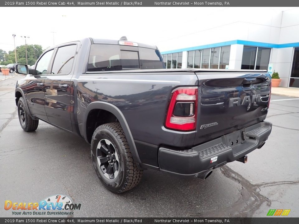 2019 Ram 1500 Rebel Crew Cab 4x4 Maximum Steel Metallic / Black/Red Photo #4