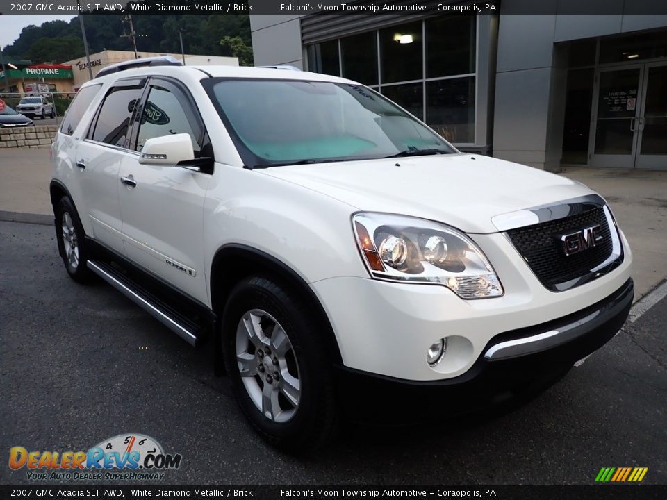 2007 GMC Acadia SLT AWD White Diamond Metallic / Brick Photo #9