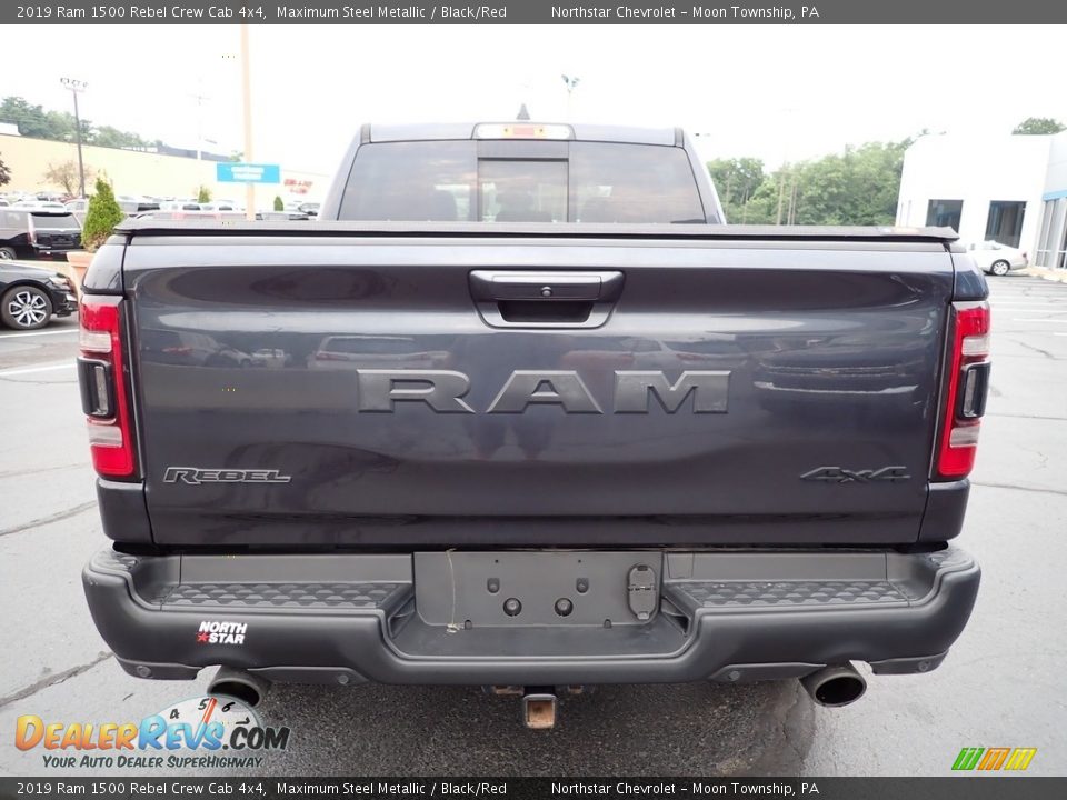 2019 Ram 1500 Rebel Crew Cab 4x4 Maximum Steel Metallic / Black/Red Photo #6