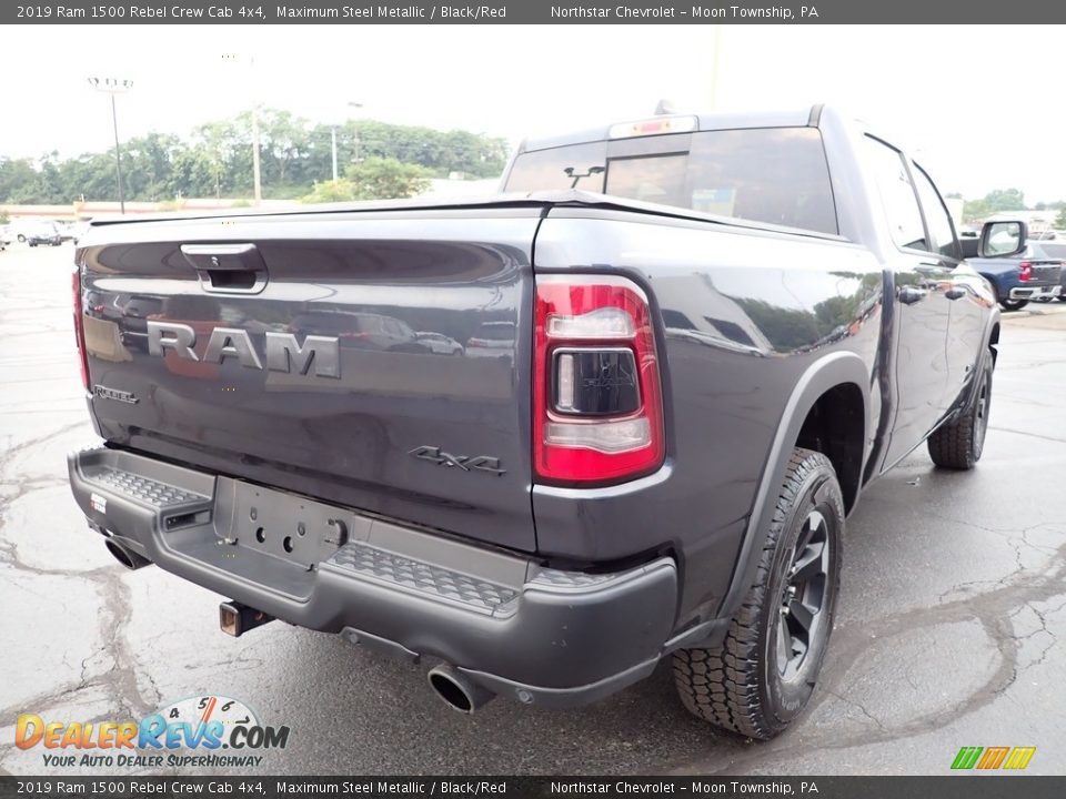 2019 Ram 1500 Rebel Crew Cab 4x4 Maximum Steel Metallic / Black/Red Photo #7