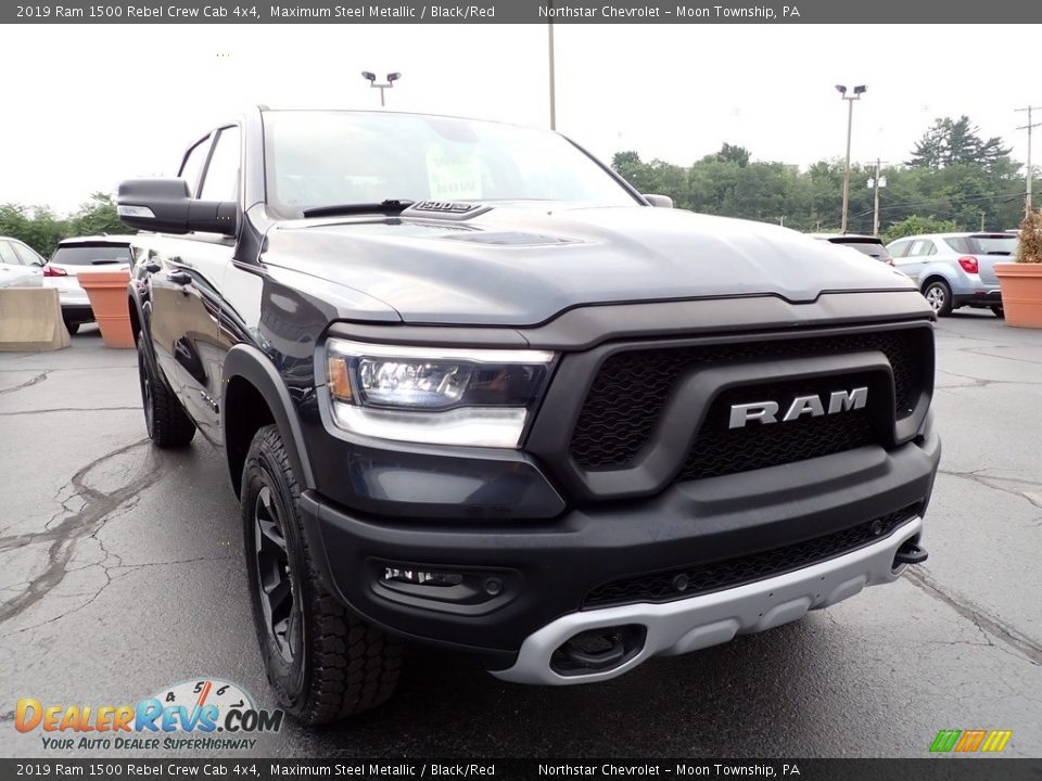 2019 Ram 1500 Rebel Crew Cab 4x4 Maximum Steel Metallic / Black/Red Photo #11