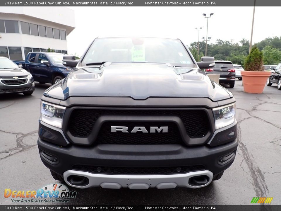 2019 Ram 1500 Rebel Crew Cab 4x4 Maximum Steel Metallic / Black/Red Photo #12