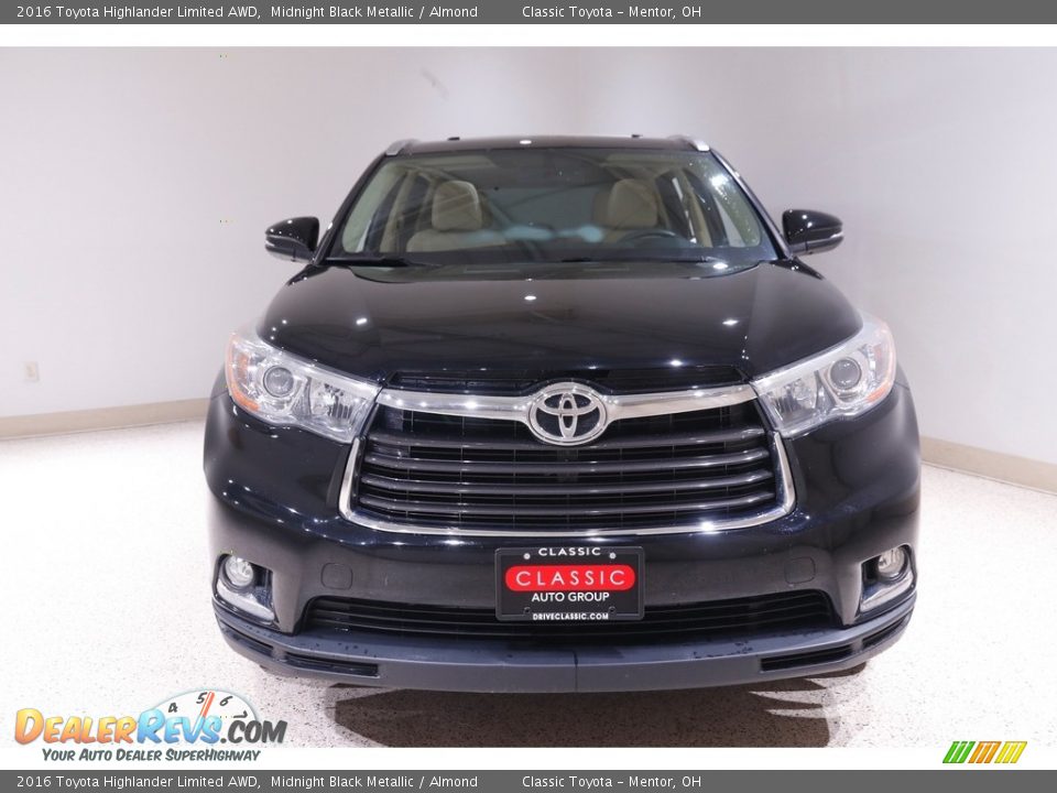 2016 Toyota Highlander Limited AWD Midnight Black Metallic / Almond Photo #2
