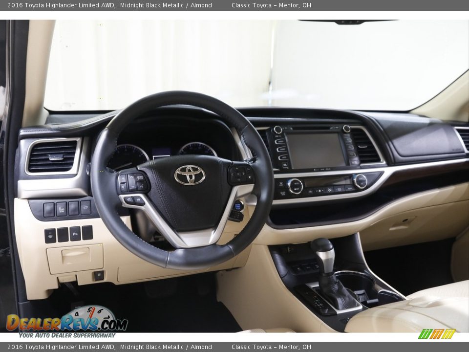 2016 Toyota Highlander Limited AWD Midnight Black Metallic / Almond Photo #6