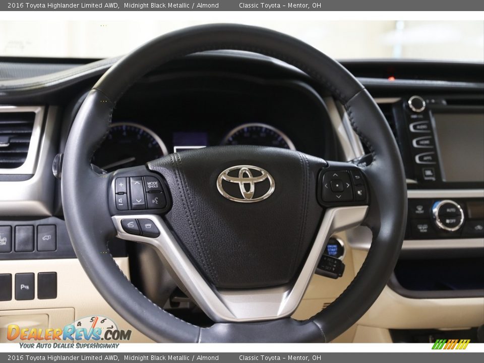 2016 Toyota Highlander Limited AWD Midnight Black Metallic / Almond Photo #7