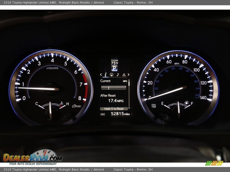 2016 Toyota Highlander Limited AWD Midnight Black Metallic / Almond Photo #8