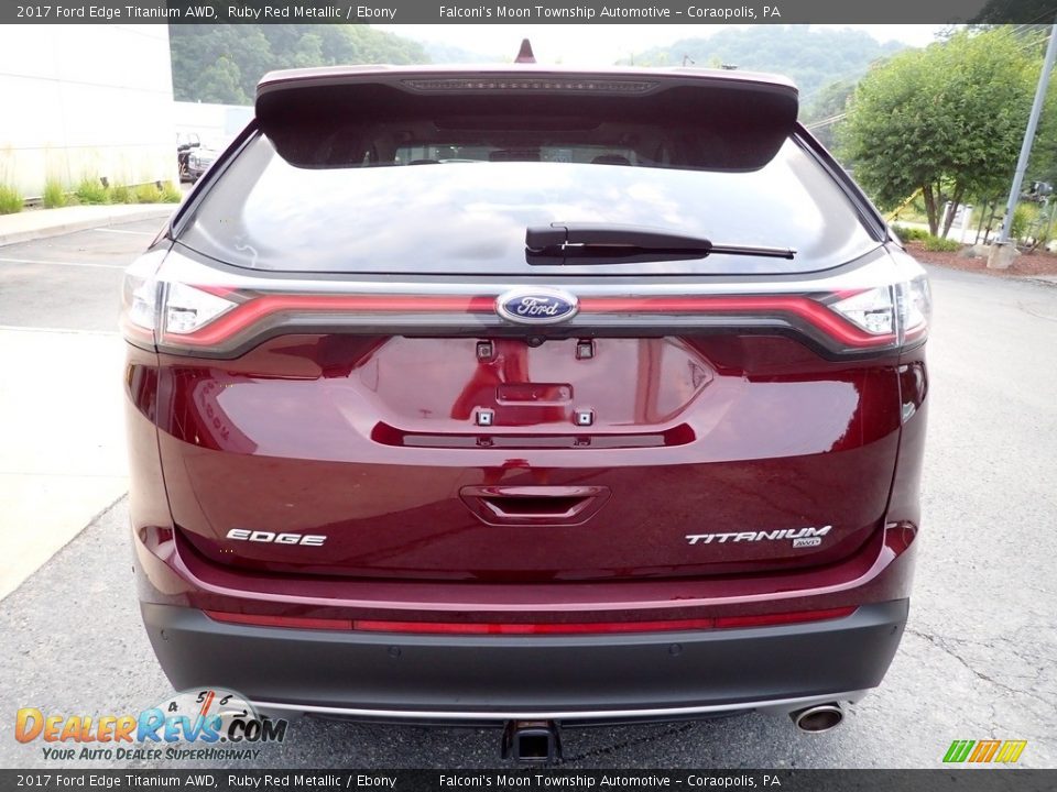 2017 Ford Edge Titanium AWD Ruby Red Metallic / Ebony Photo #3