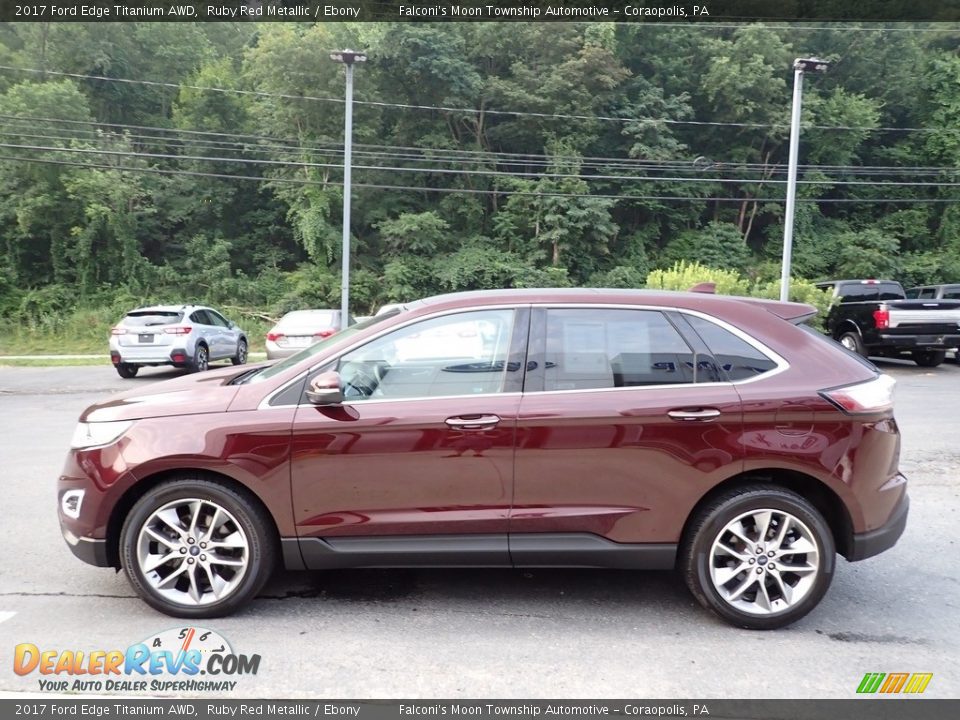 2017 Ford Edge Titanium AWD Ruby Red Metallic / Ebony Photo #6