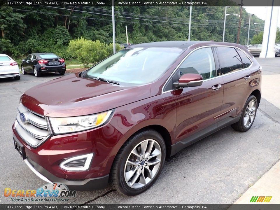 2017 Ford Edge Titanium AWD Ruby Red Metallic / Ebony Photo #7