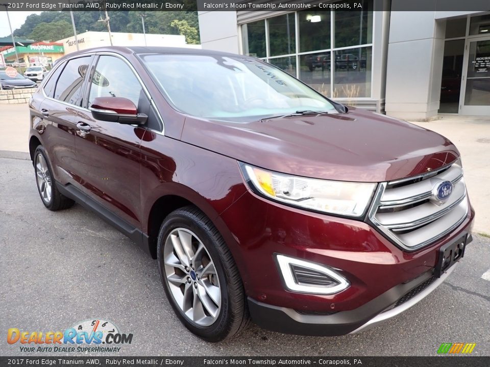 2017 Ford Edge Titanium AWD Ruby Red Metallic / Ebony Photo #9