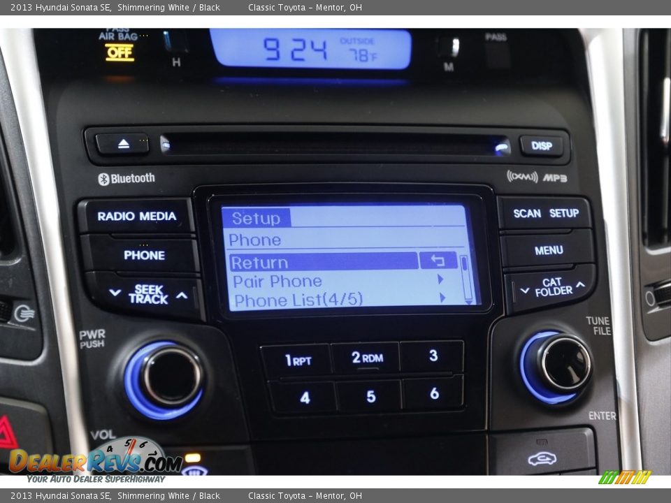 2013 Hyundai Sonata SE Shimmering White / Black Photo #11