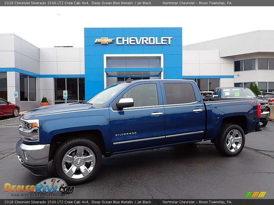 2018 Chevrolet Silverado 1500 LTZ Crew Cab 4x4 Deep Ocean Blue Metallic / Jet Black Photo #1