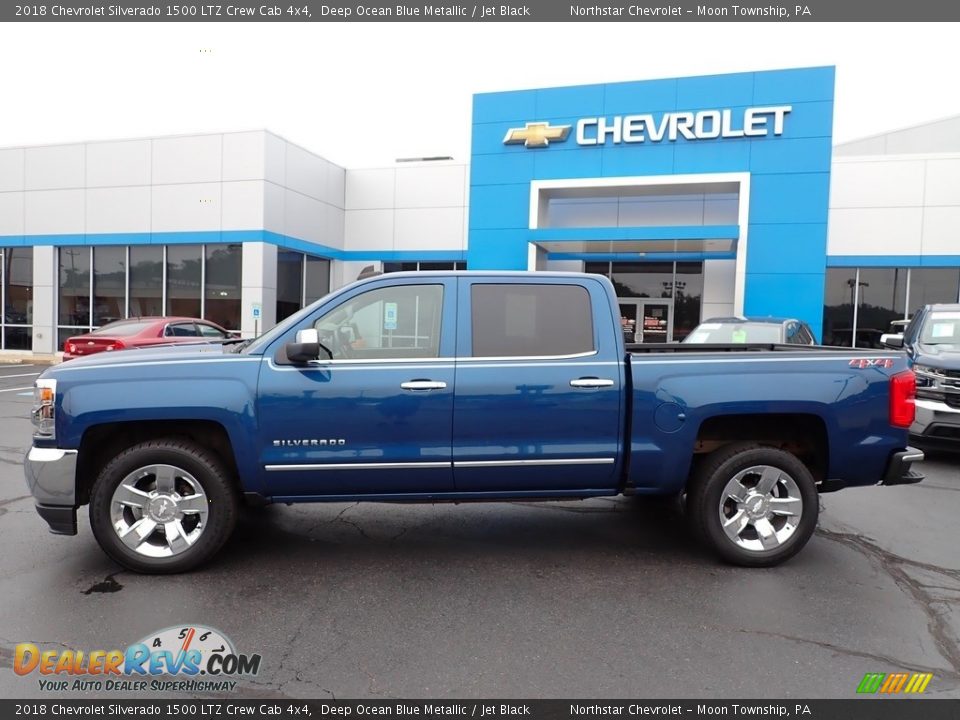 2018 Chevrolet Silverado 1500 LTZ Crew Cab 4x4 Deep Ocean Blue Metallic / Jet Black Photo #3