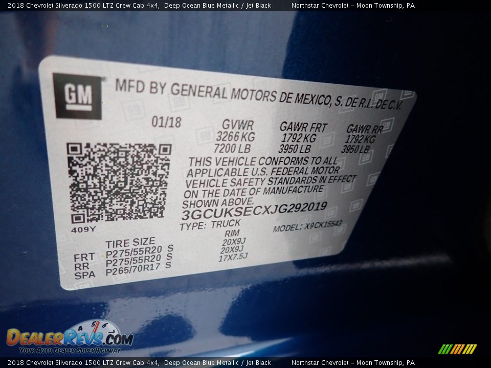 2018 Chevrolet Silverado 1500 LTZ Crew Cab 4x4 Deep Ocean Blue Metallic / Jet Black Photo #28