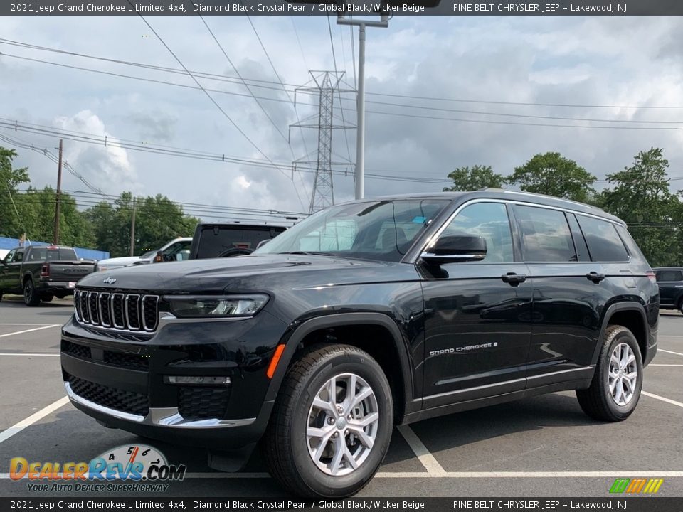 2021 Jeep Grand Cherokee L Limited 4x4 Diamond Black Crystal Pearl / Global Black/Wicker Beige Photo #1