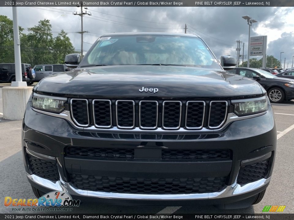 2021 Jeep Grand Cherokee L Limited 4x4 Diamond Black Crystal Pearl / Global Black/Wicker Beige Photo #3