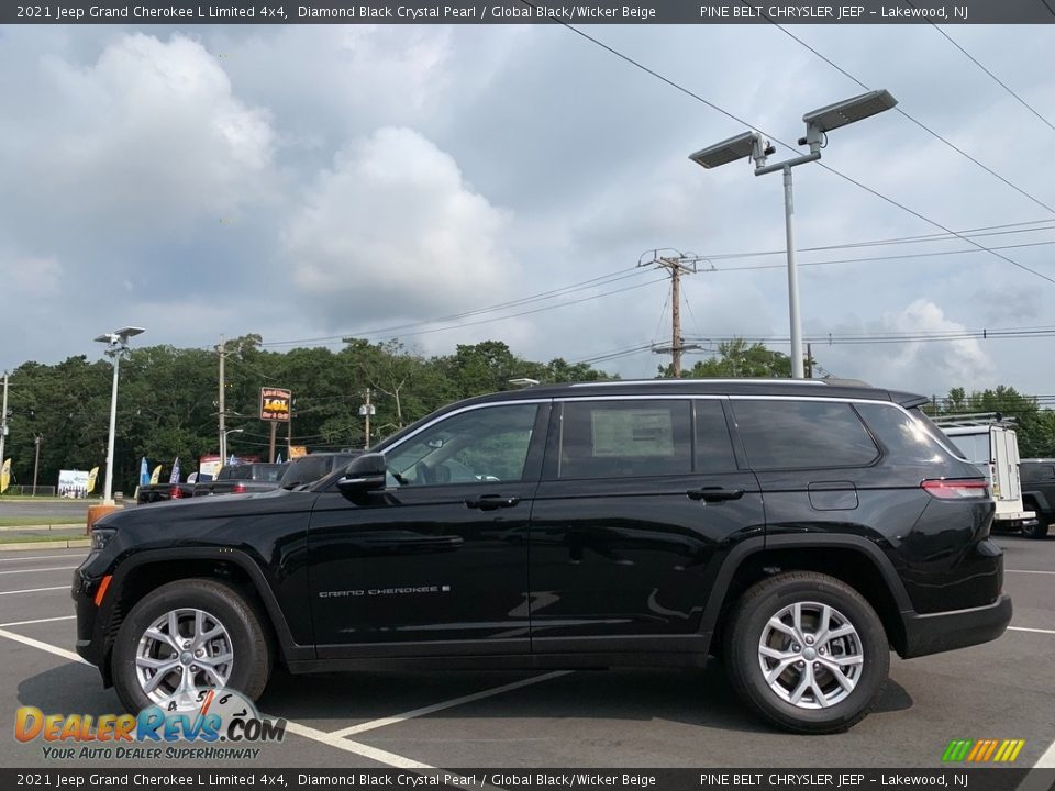 2021 Jeep Grand Cherokee L Limited 4x4 Diamond Black Crystal Pearl / Global Black/Wicker Beige Photo #4
