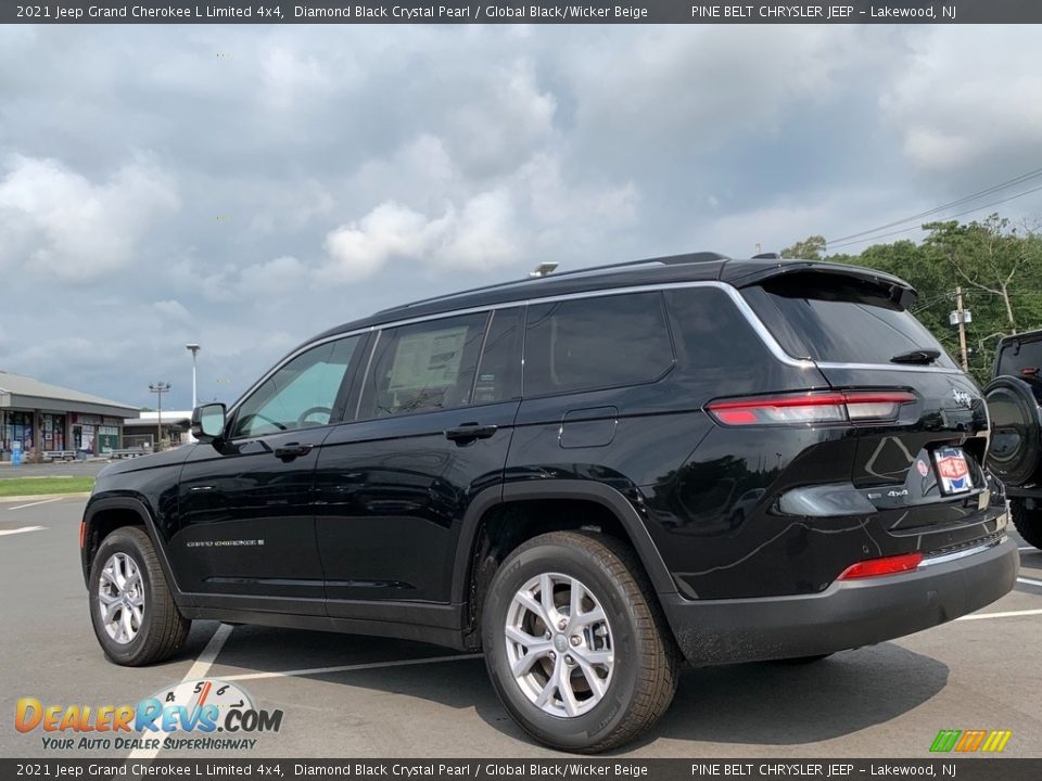 2021 Jeep Grand Cherokee L Limited 4x4 Diamond Black Crystal Pearl / Global Black/Wicker Beige Photo #6