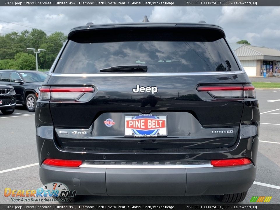 2021 Jeep Grand Cherokee L Limited 4x4 Diamond Black Crystal Pearl / Global Black/Wicker Beige Photo #7