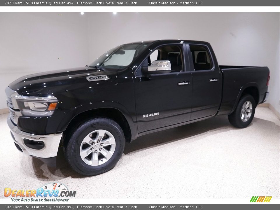 2020 Ram 1500 Laramie Quad Cab 4x4 Diamond Black Crystal Pearl / Black Photo #3