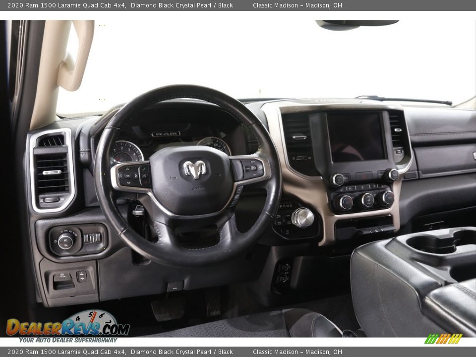 2020 Ram 1500 Laramie Quad Cab 4x4 Diamond Black Crystal Pearl / Black Photo #6