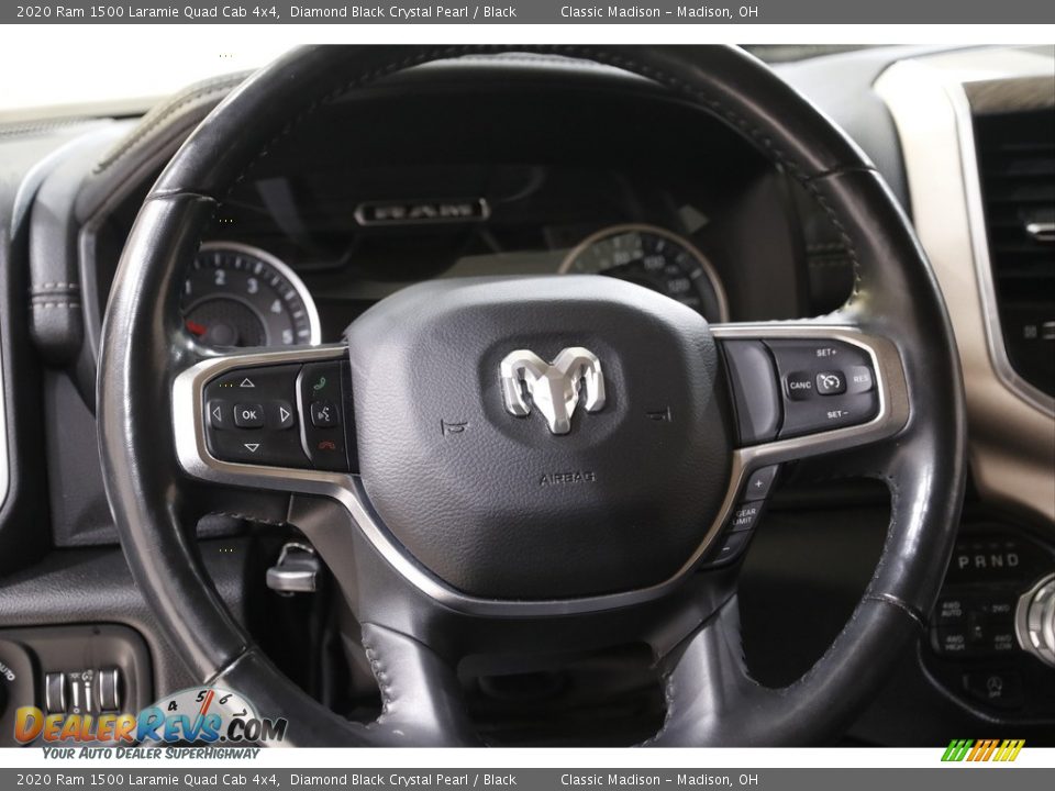 2020 Ram 1500 Laramie Quad Cab 4x4 Diamond Black Crystal Pearl / Black Photo #7