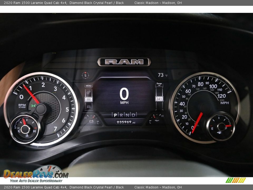 2020 Ram 1500 Laramie Quad Cab 4x4 Diamond Black Crystal Pearl / Black Photo #8