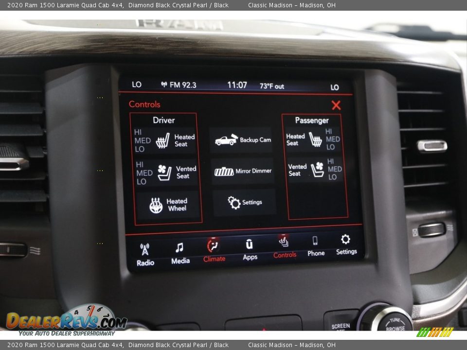 2020 Ram 1500 Laramie Quad Cab 4x4 Diamond Black Crystal Pearl / Black Photo #12