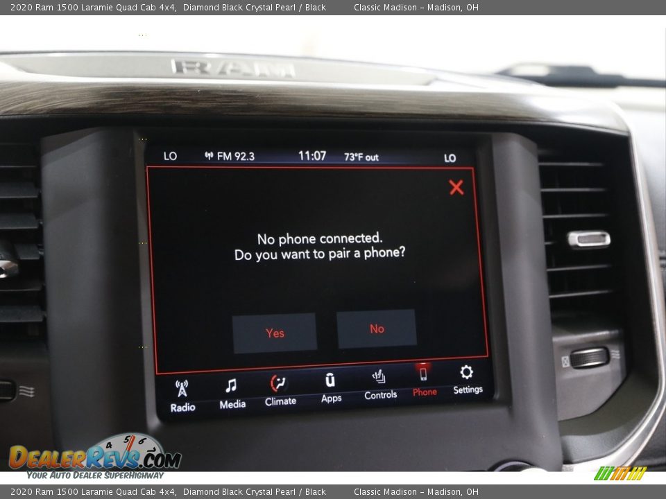 2020 Ram 1500 Laramie Quad Cab 4x4 Diamond Black Crystal Pearl / Black Photo #13