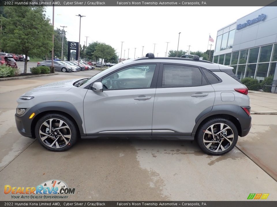 2022 Hyundai Kona Limited AWD Cyber Silver / Gray/Black Photo #6