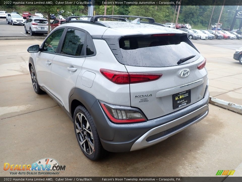 2022 Hyundai Kona Limited AWD Cyber Silver / Gray/Black Photo #7