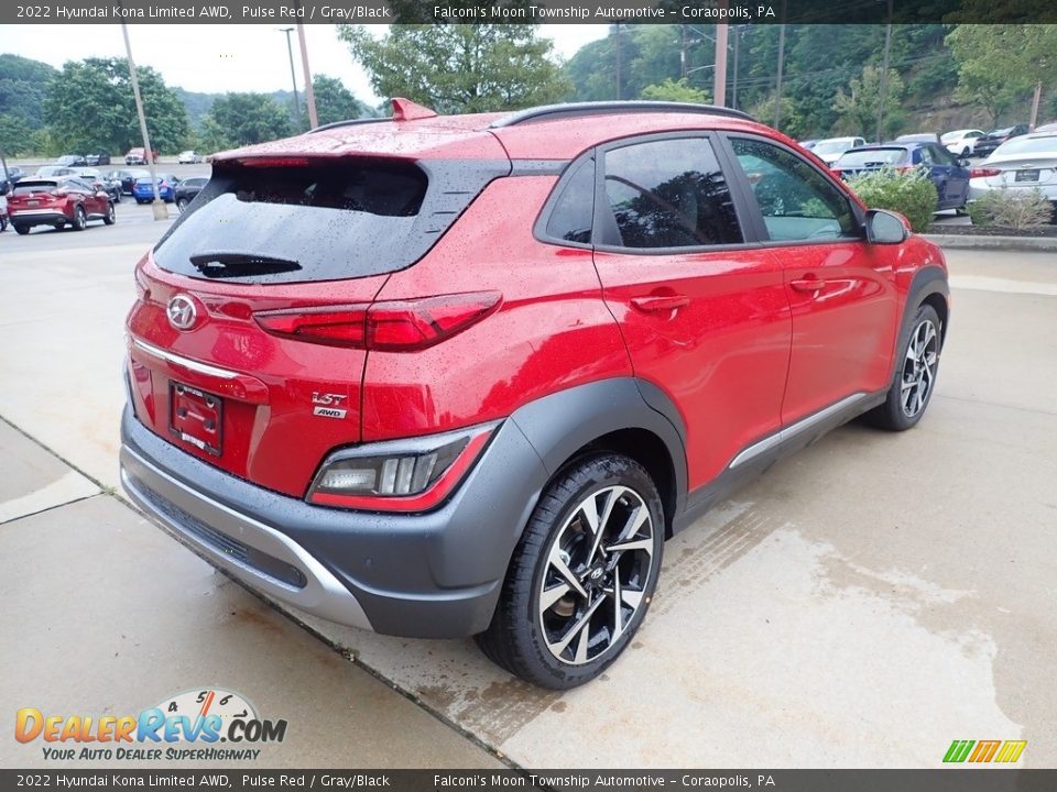 2022 Hyundai Kona Limited AWD Pulse Red / Gray/Black Photo #2