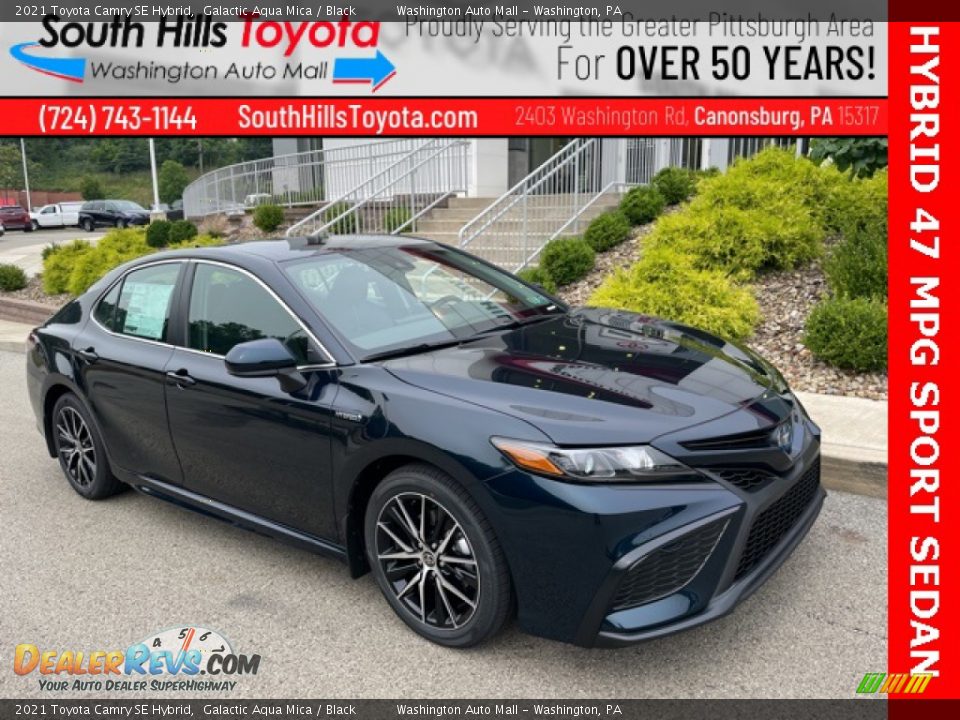 2021 Toyota Camry SE Hybrid Galactic Aqua Mica / Black Photo #1