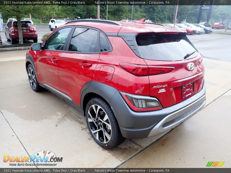 2022 Hyundai Kona Limited AWD Pulse Red / Gray/Black Photo #7