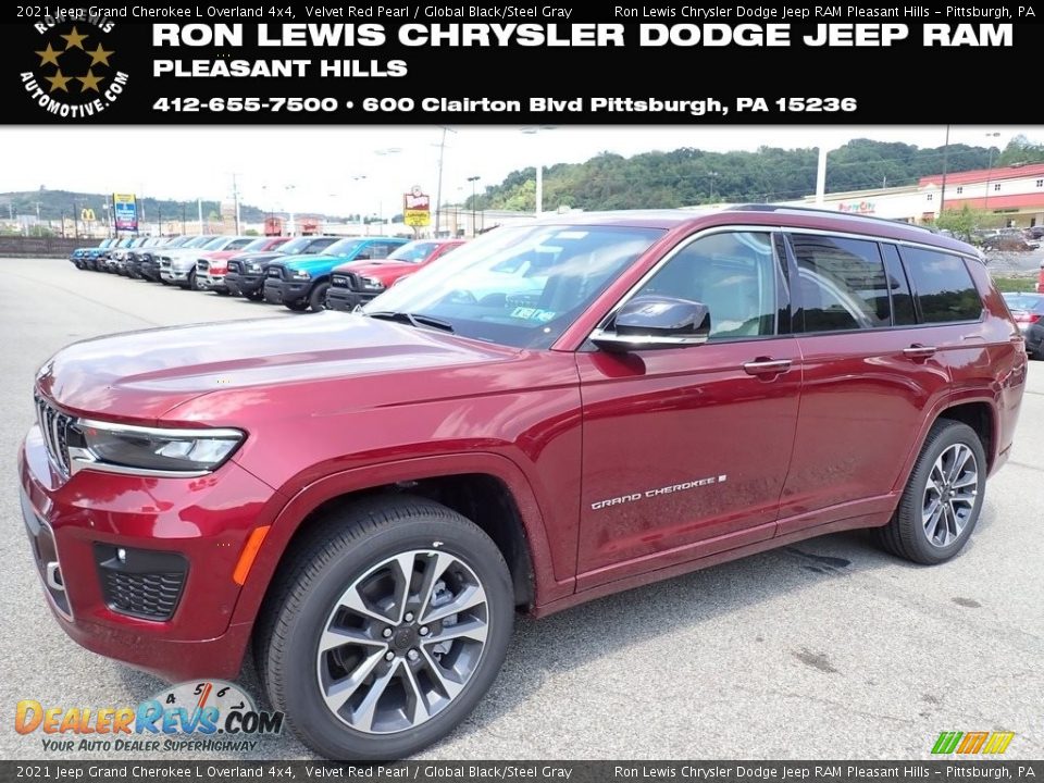 2021 Jeep Grand Cherokee L Overland 4x4 Velvet Red Pearl / Global Black/Steel Gray Photo #1